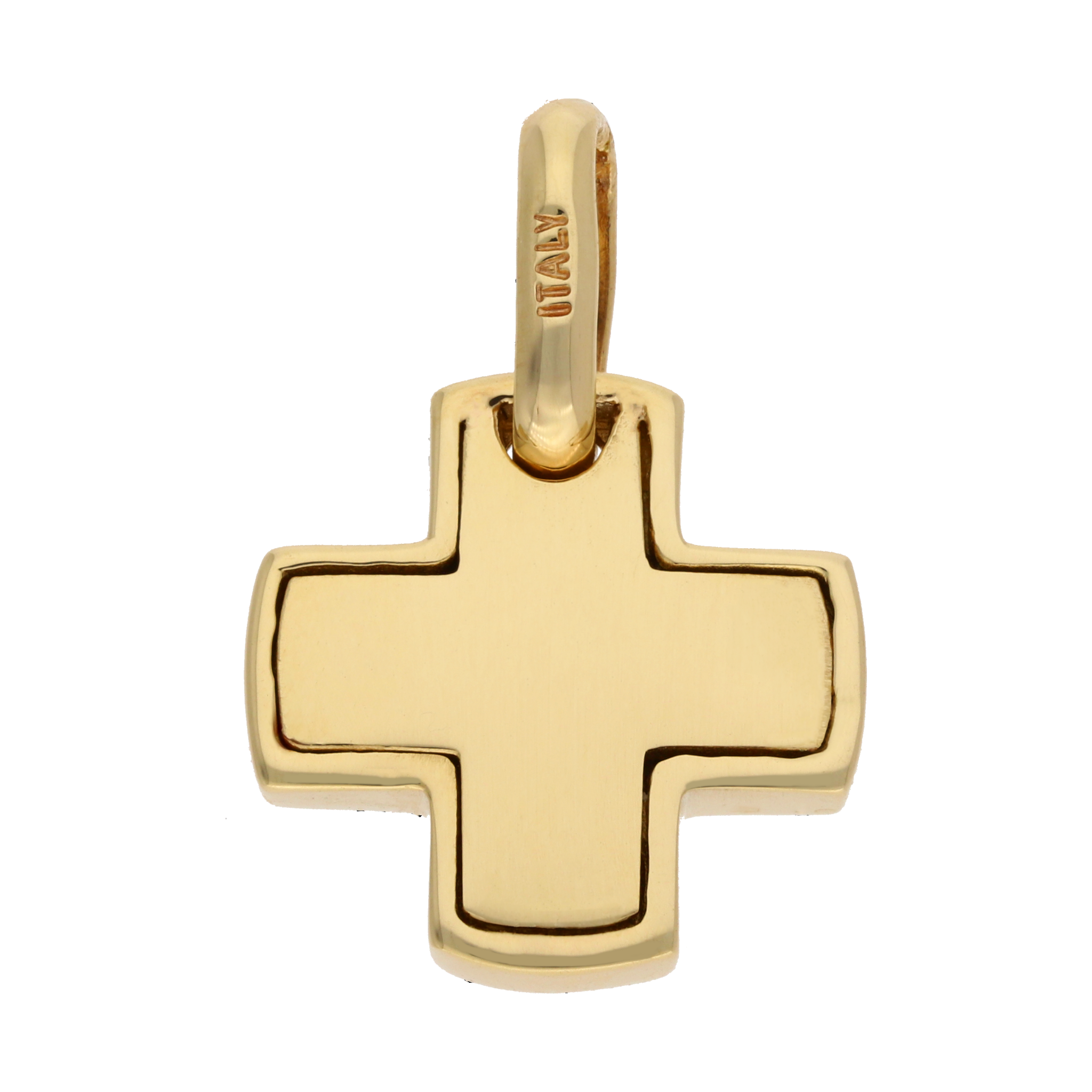 Cruz mini tipo roja lisa 14K