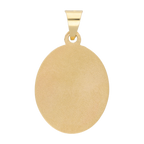 Medalla oval grande Guadalupe bisel liso 14K