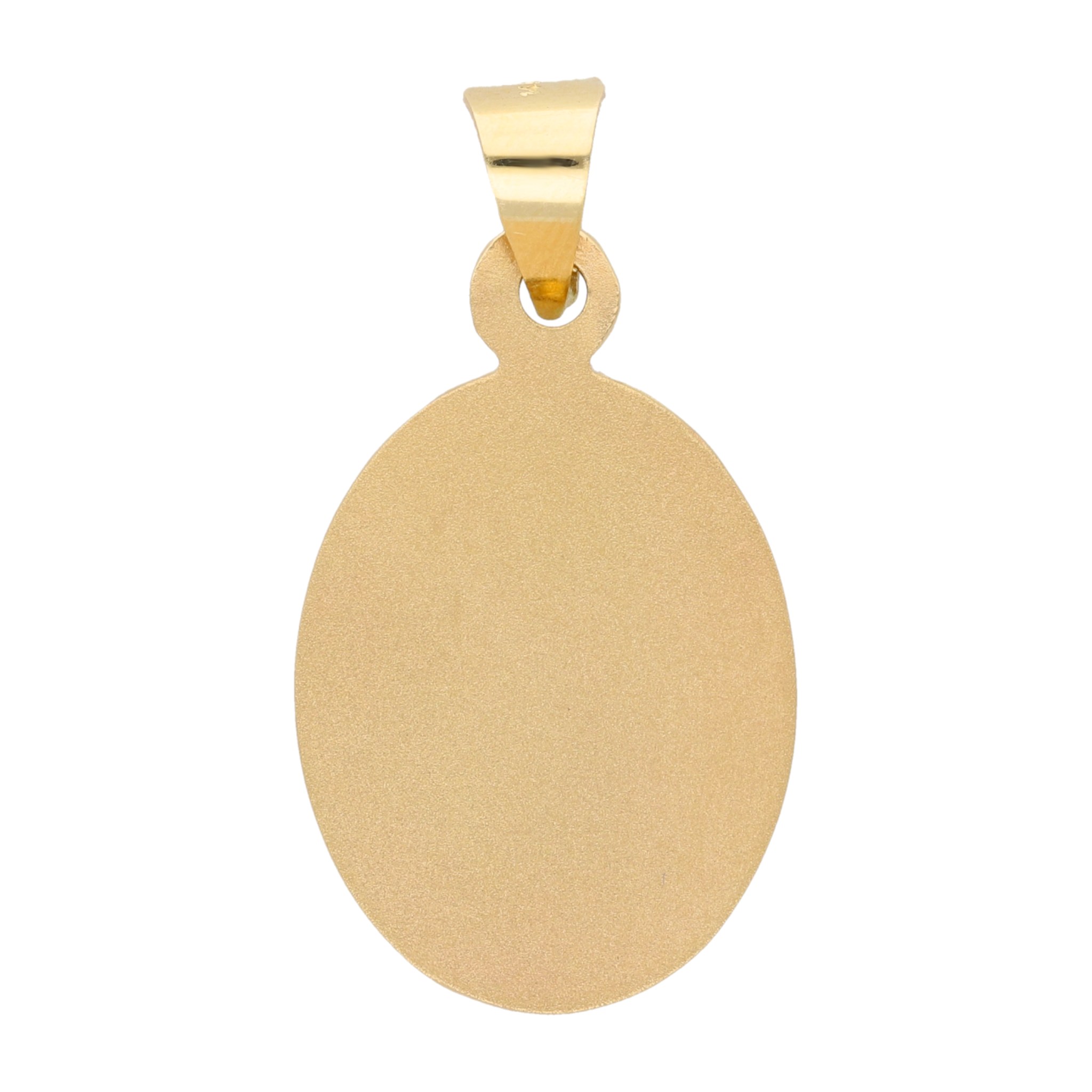 Medalla oval Guadalupe bisel soga 14K