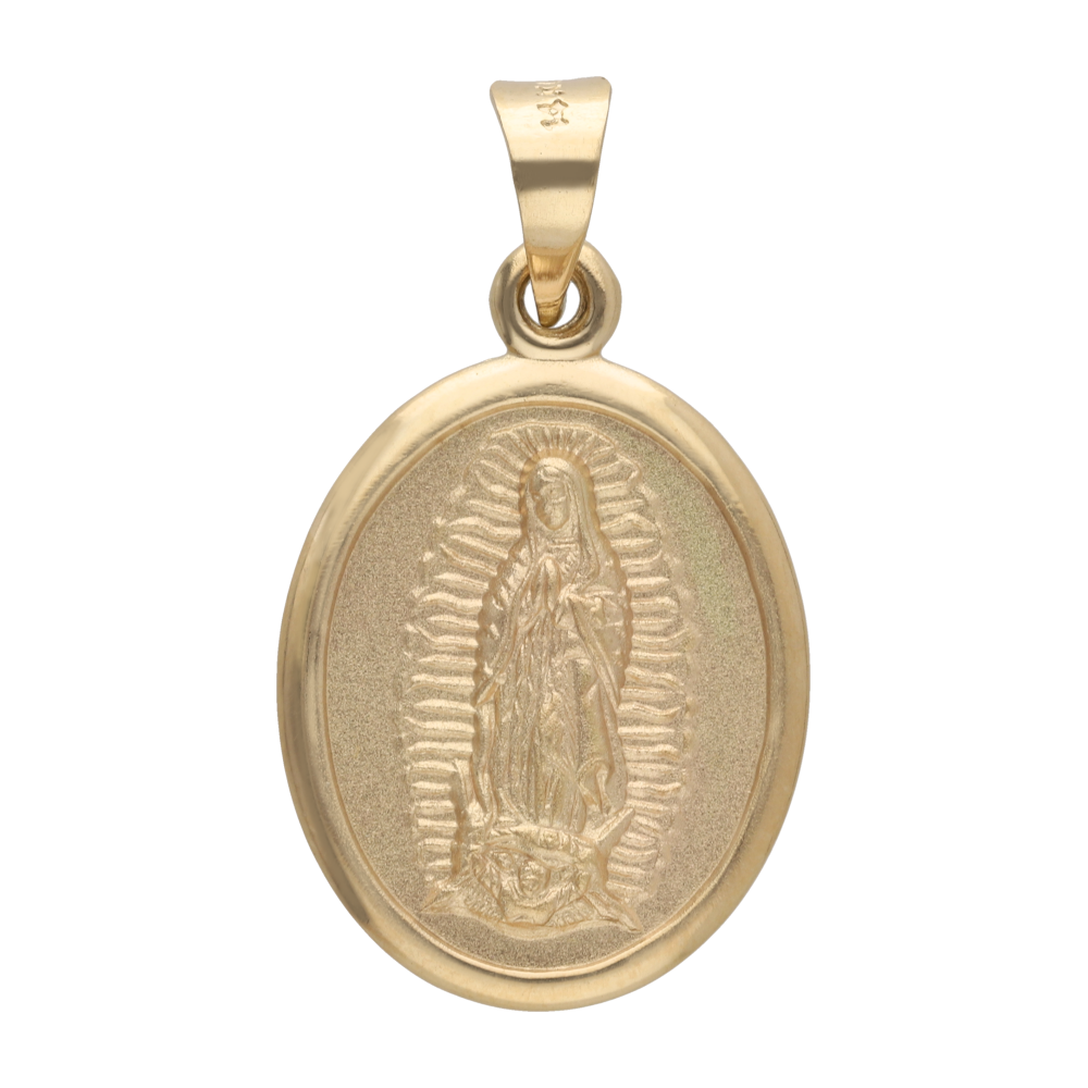 Medalla oval Guadalupe 14K