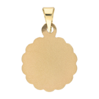 Medalla busto Guadalupe mate bisel ondeado 14K