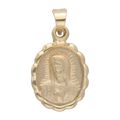 Medalla oval busto Guadalupe bisel ondeado 14K