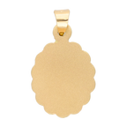 Medalla oval busto Guadalupe bisel ondeado 14K