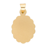 Medalla oval busto Guadalupe bisel ondeado 14K