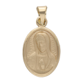 Medalla oval busto Guadalupe bisel liso 14K