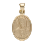 Medalla oval busto Guadalupe bisel liso 14K