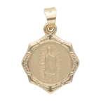 Medalla Guadalupe bisel octagonal 14K