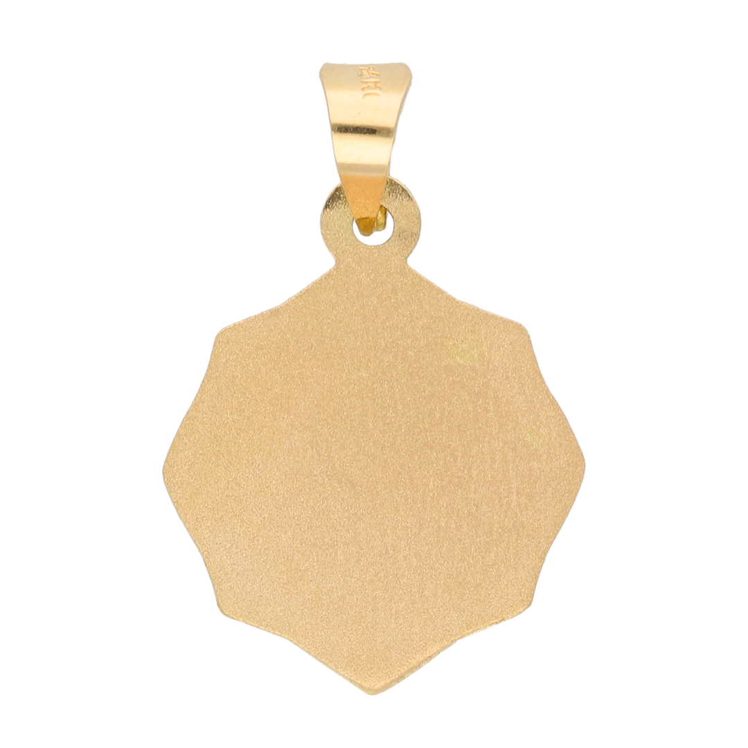 Medalla Guadalupe bisel octagonal 14K