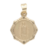 Medalla Guadalupe bisel octagonal 14K