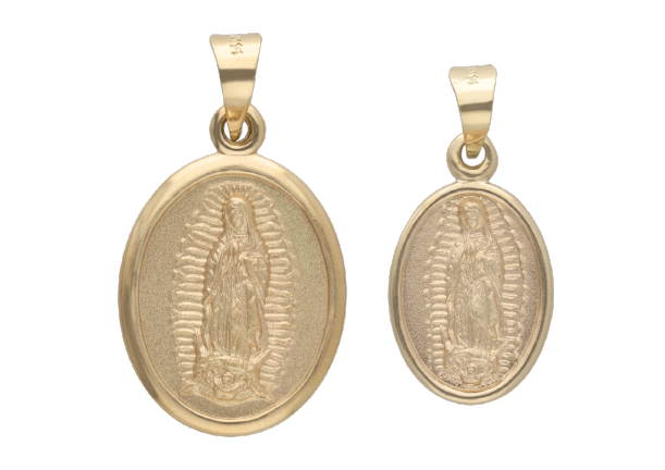 Medalla oval Guadalupe 14K