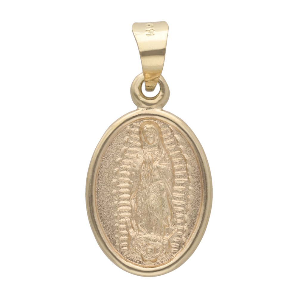 Medalla oval Guadalupe 14K