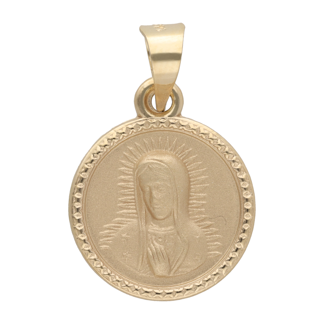 Medalla busto Guadalupe mate 14K