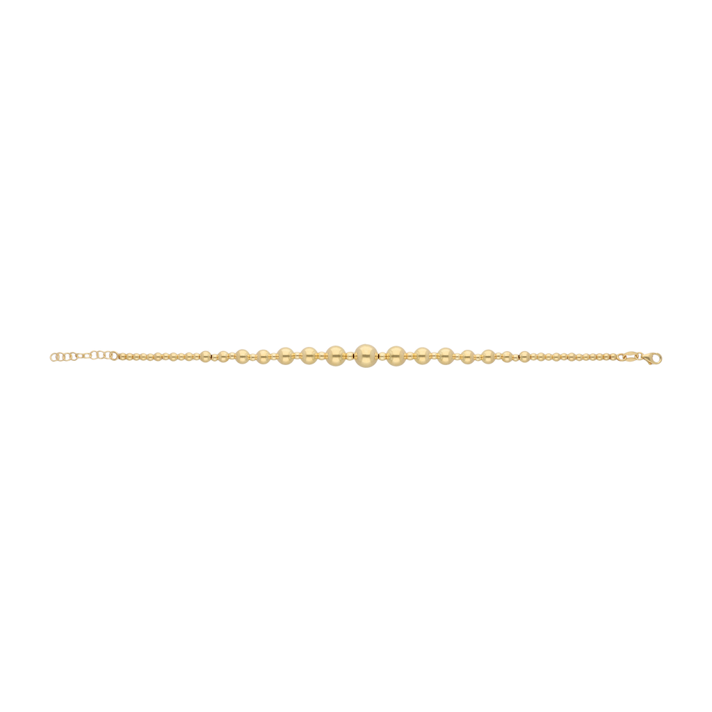 Pulsera bolas huecas 14K