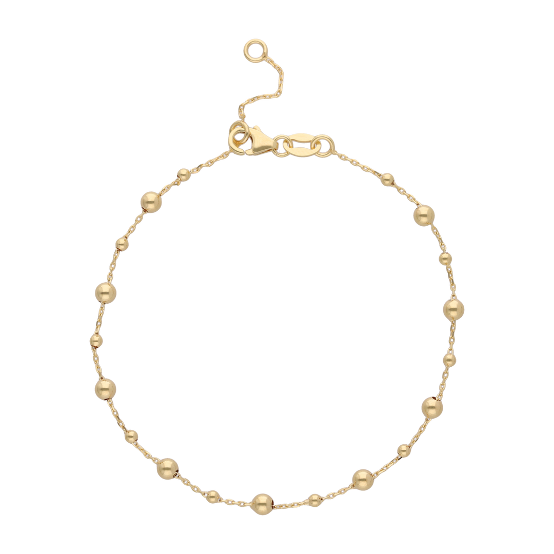 Pulsera bolitas lisas 14K