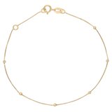 Pulsera bolitas diamantadas 14K