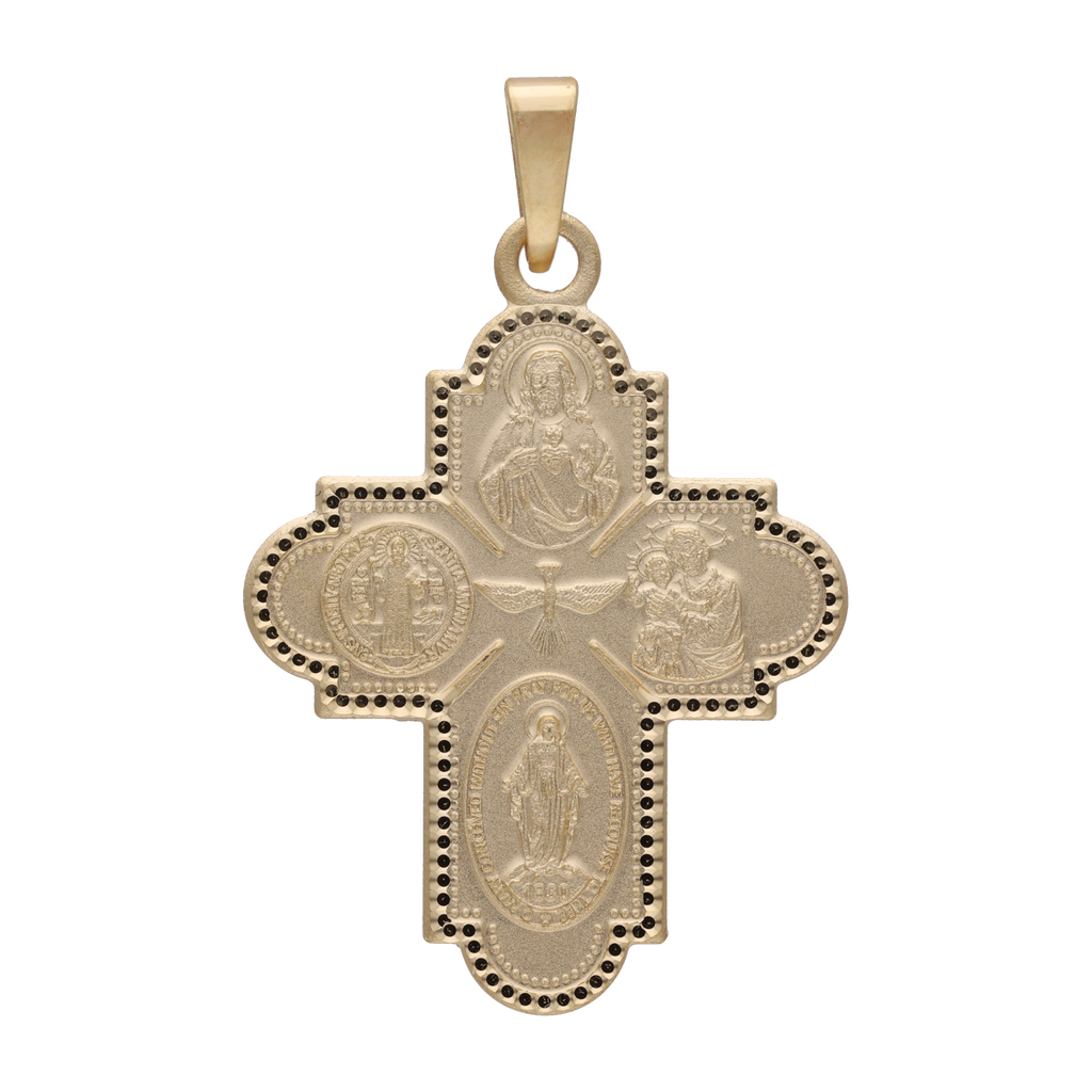 Cruz escapulario oro amarillo 14K
