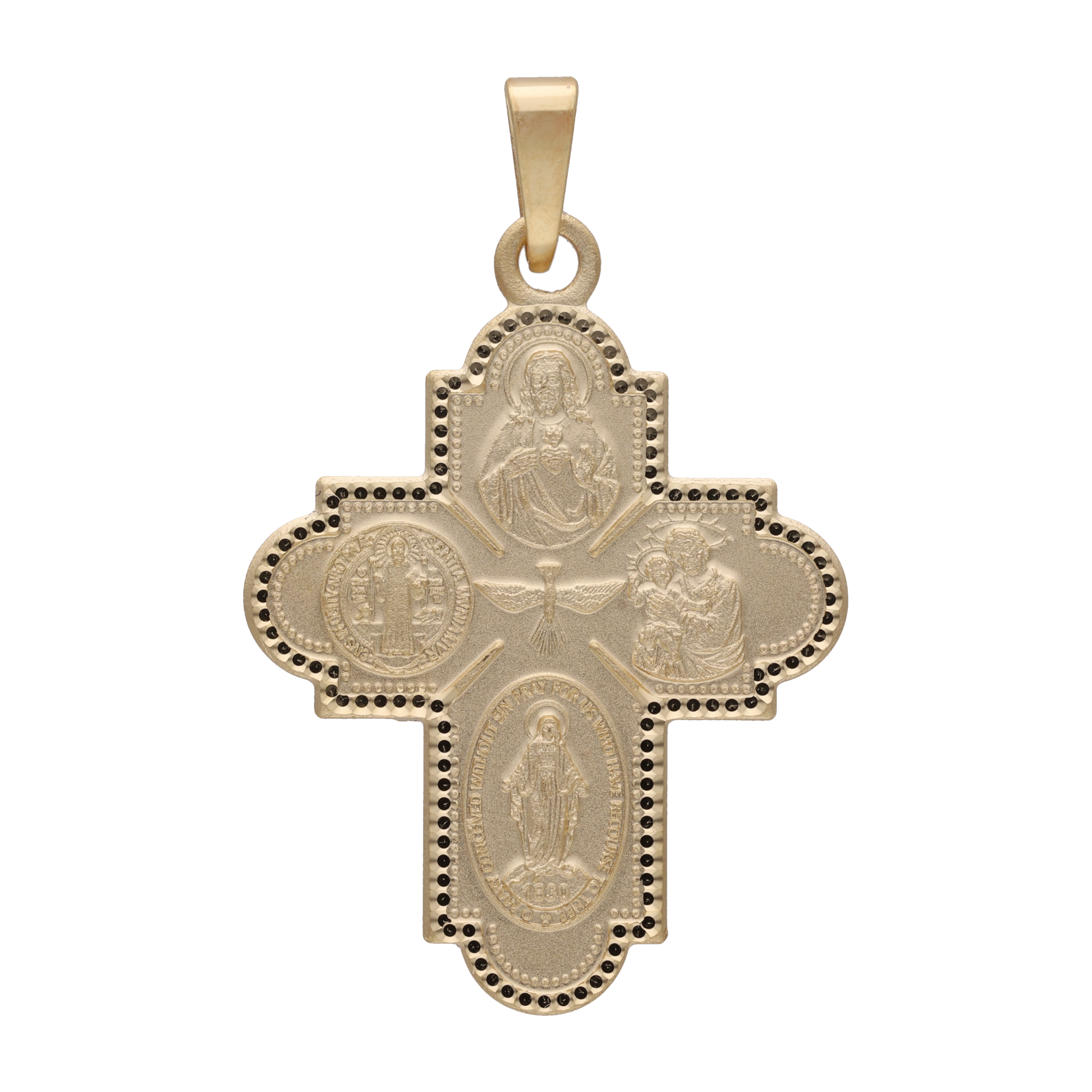 Cruz escapulario oro amarillo 14K