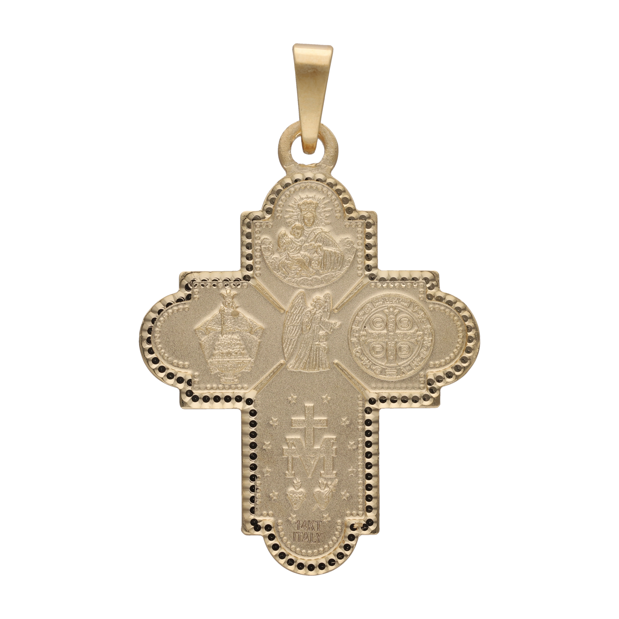 Cruz escapulario oro amarillo 14K