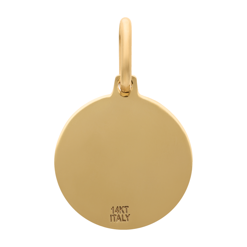 Medalla Sagrado Corazón Jesús y María 14K