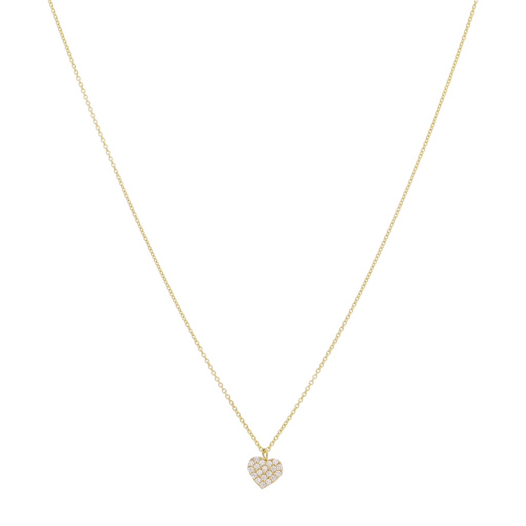 Collar corazón mini circonias 14K