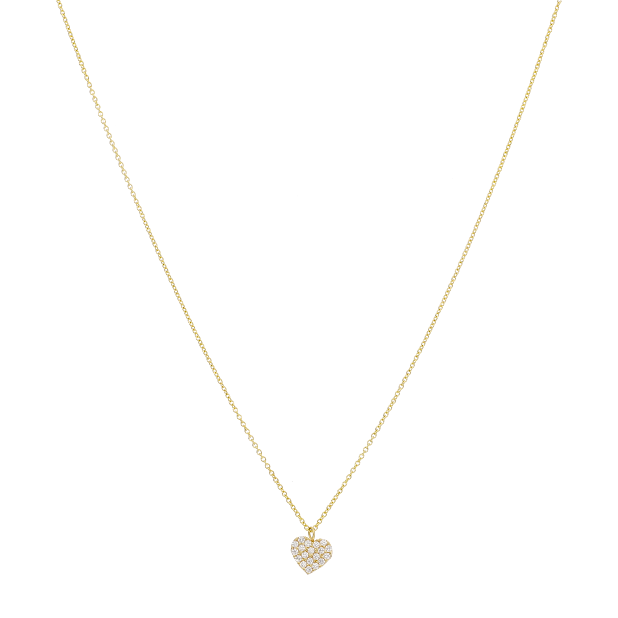 Collar corazón mini circonias 14K
