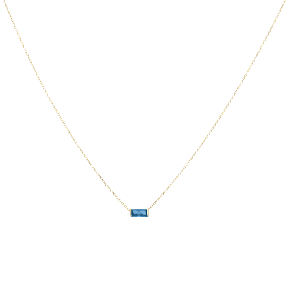 Collar piedra color 14K