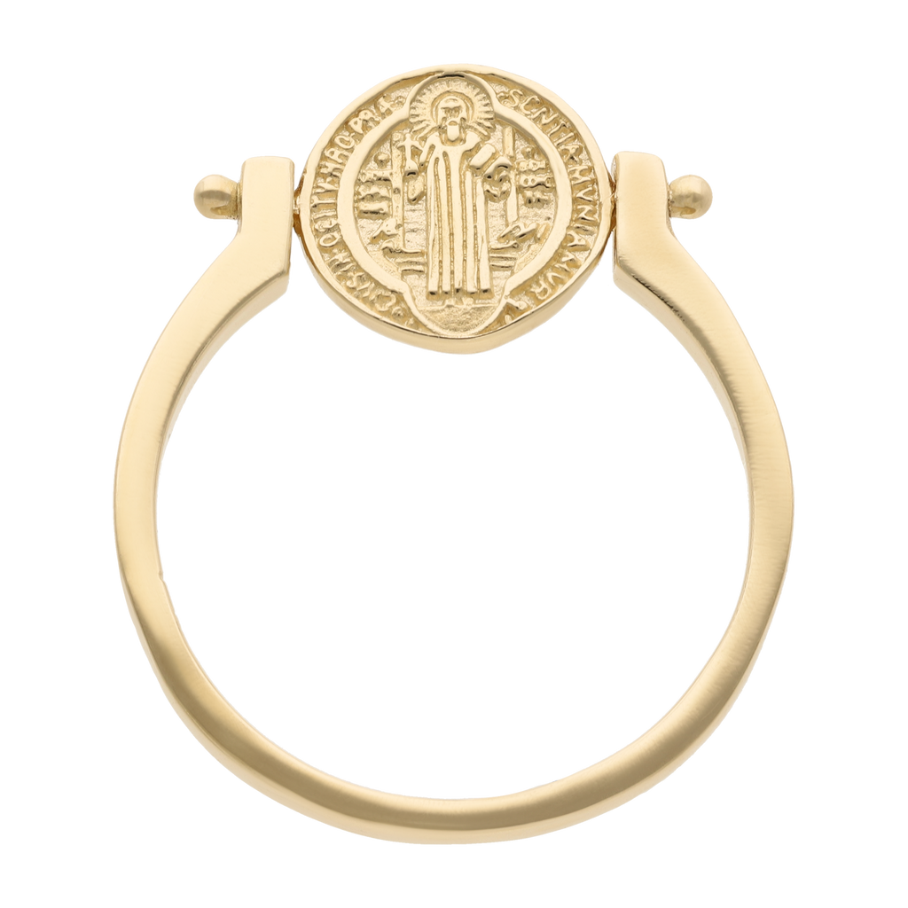 Anillo San Benito girable 14K