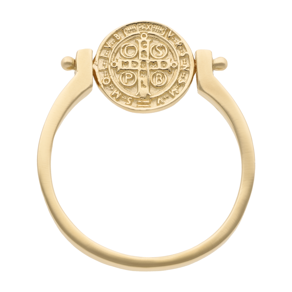 Anillo San Benito girable 14K
