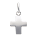 Cruz lisa oro blanco 14K