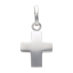 Cruz lisa oro blanco 14K