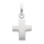 Cruz lisa oro blanco 14K
