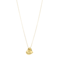 Collar corazón chueco hueco 14K