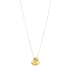 Collar corazón chueco hueco 14K