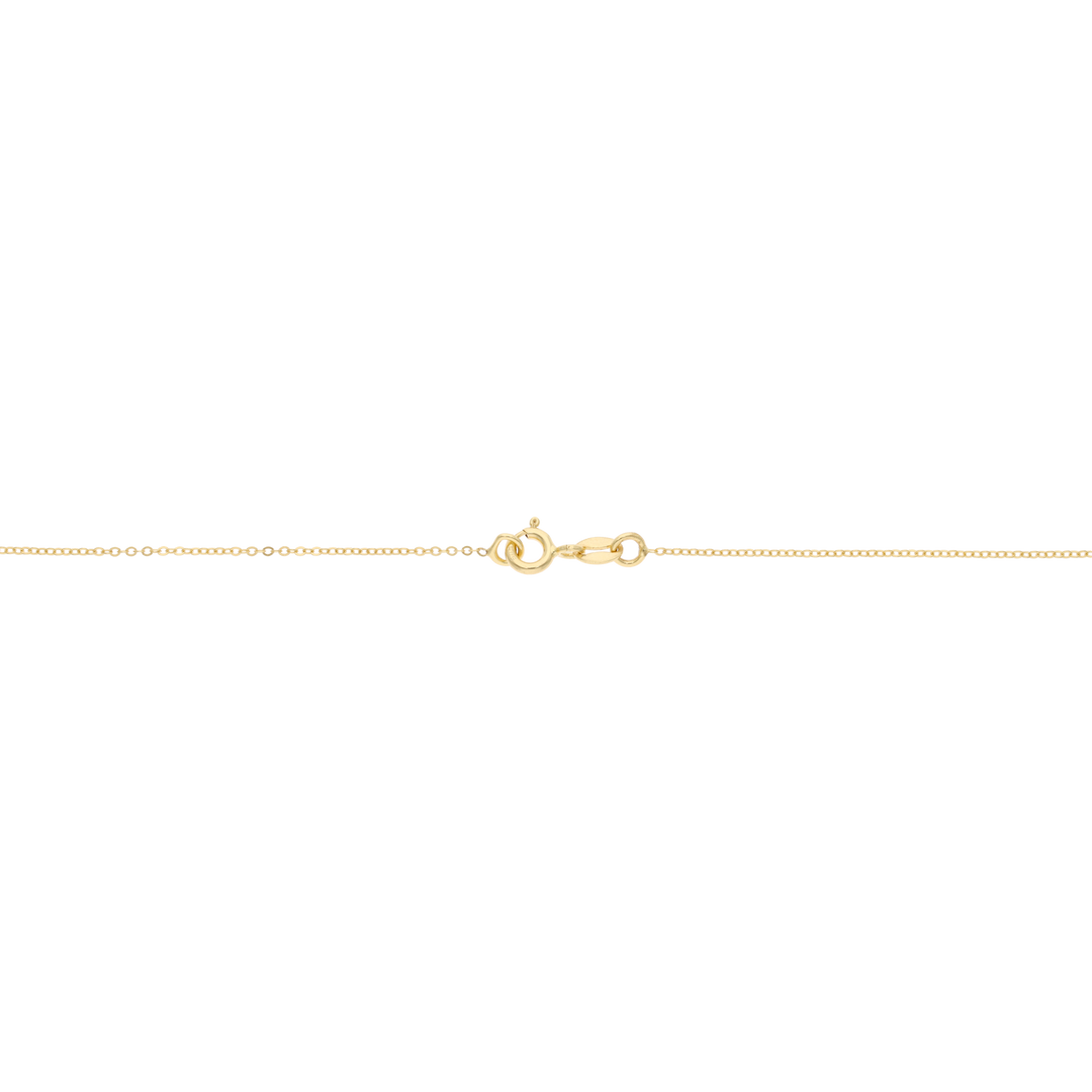 Collar corazón chueco hueco 14K