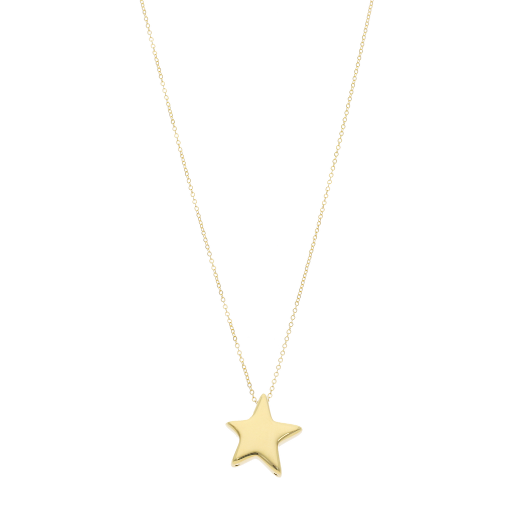 Collar estrella hueca 14K