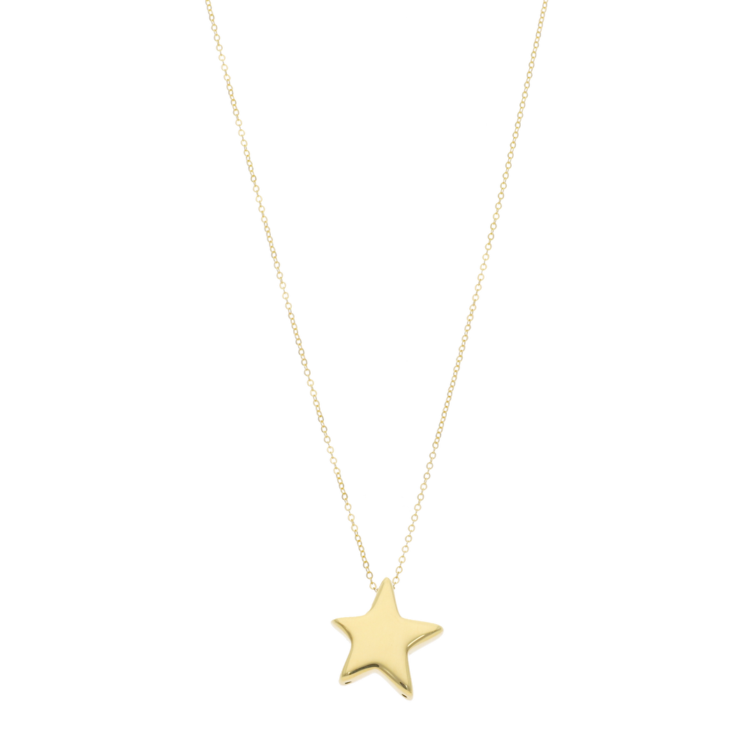 Collar estrella hueca 14K
