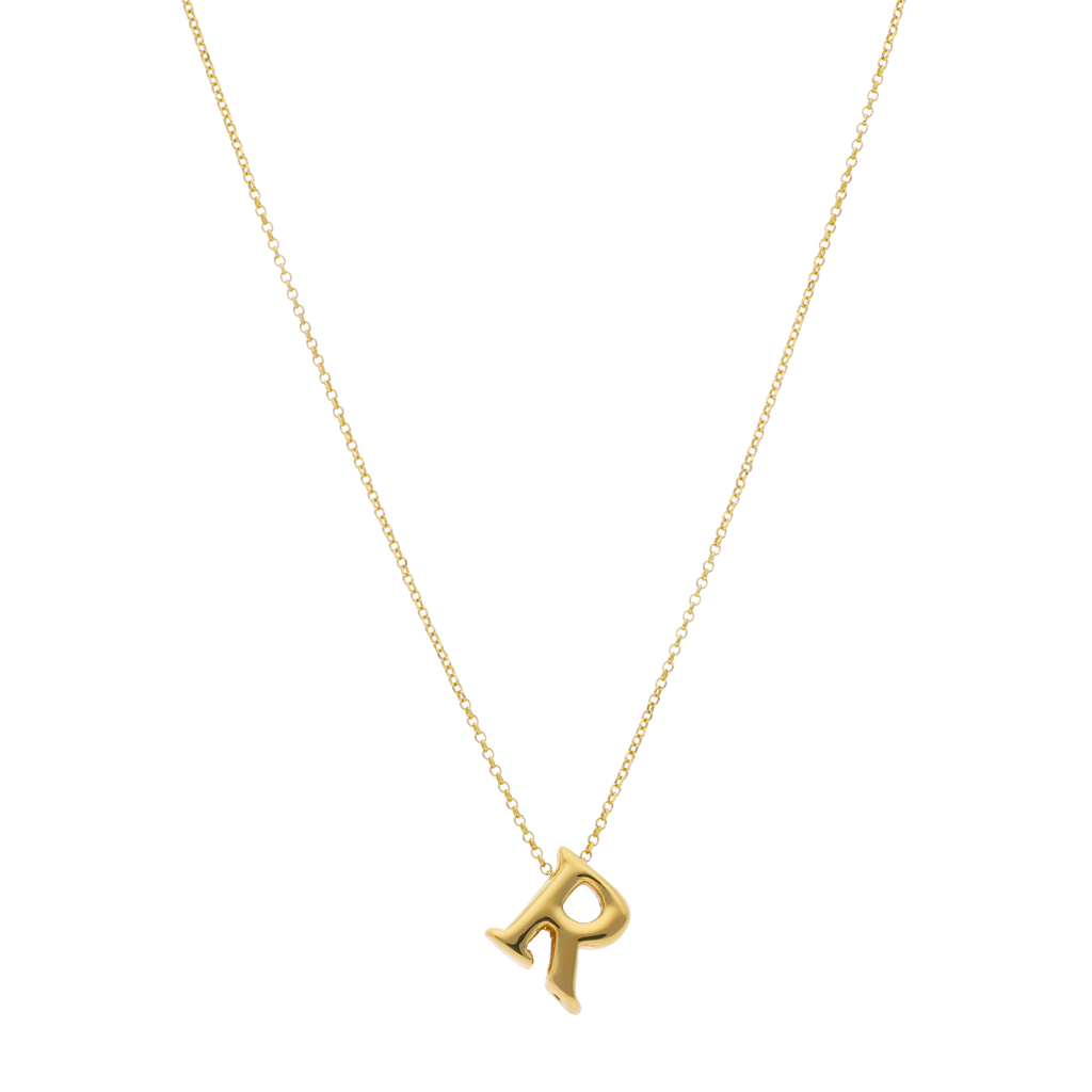Collar letra chunky oro amarillo 14K