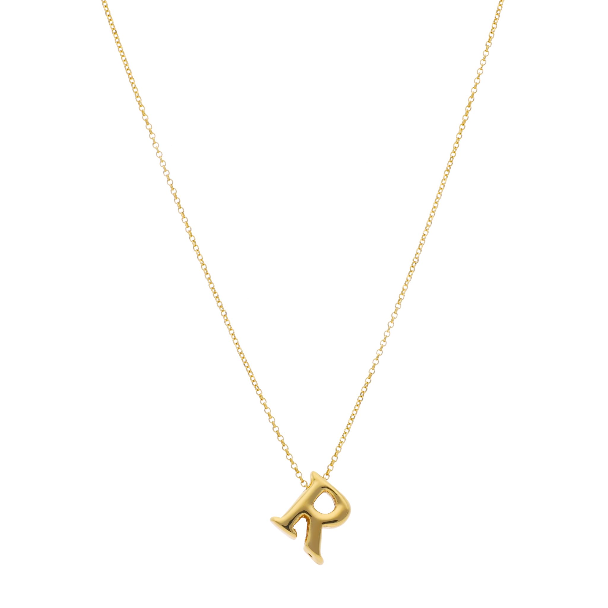 Collar letra chunky oro amarillo 14K