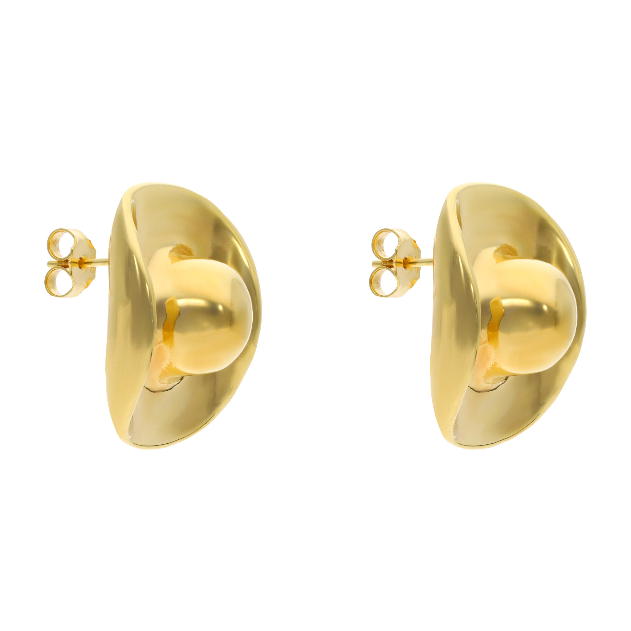 Aretes grandes sombrero 14K