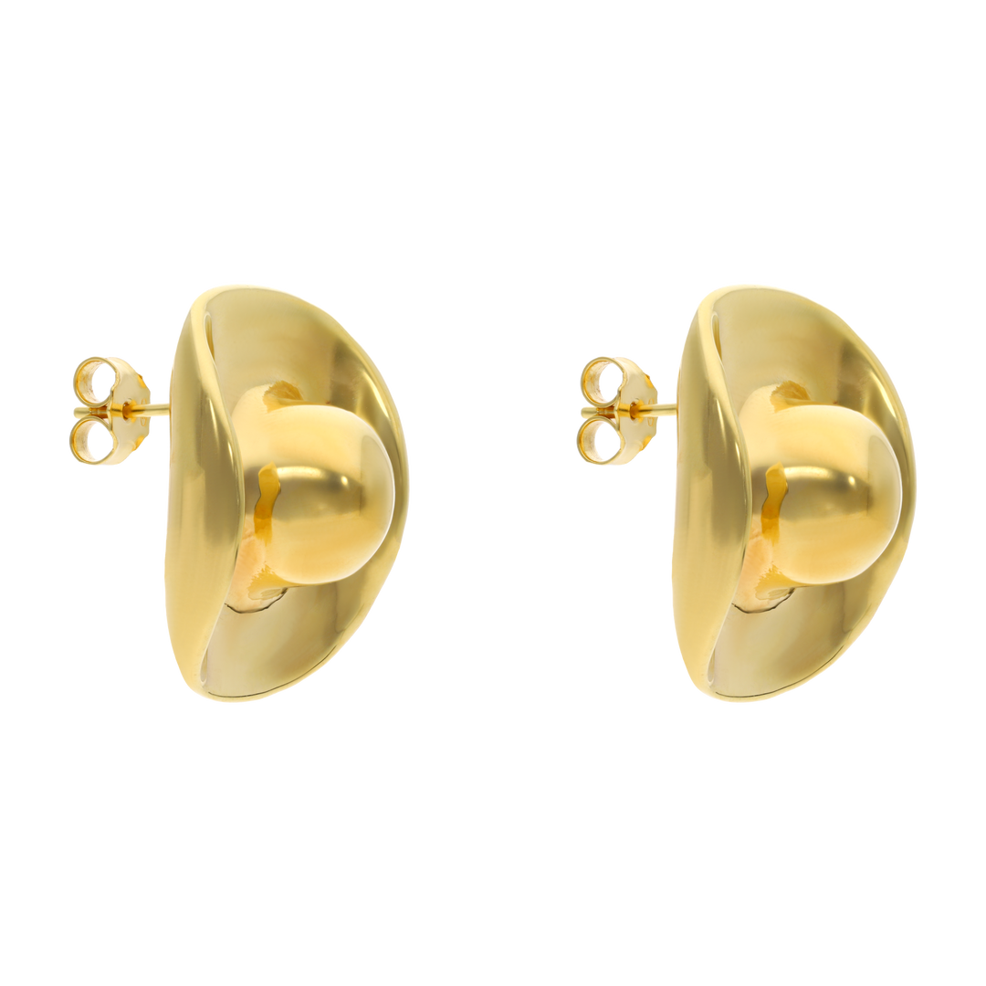 Aretes grandes sombrero 14K