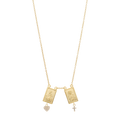 Collar escapulario Virgen del Carmen dijes colgantes 14K
