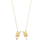 Collar escapulario Virgen del Carmen dijes colgantes 14K