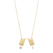 Collar escapulario Virgen del Carmen dijes colgantes 14K