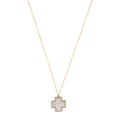 Collar cruz roja madre perla 14K