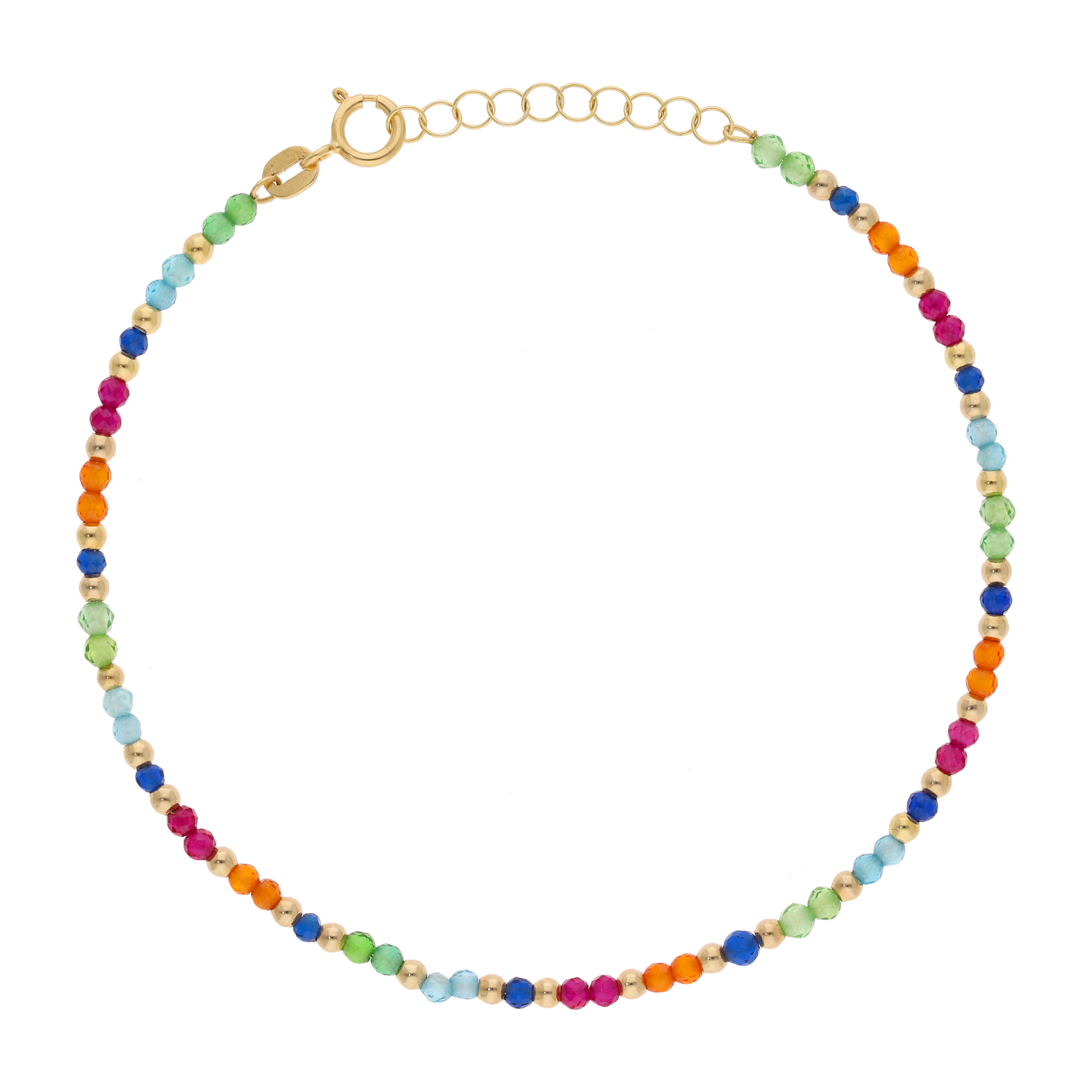 Pulsera colores bolitas oro 14K