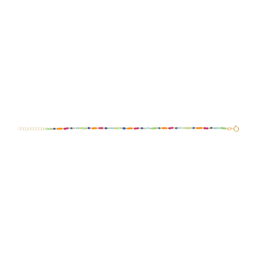 Pulsera colores bolitas oro 14K