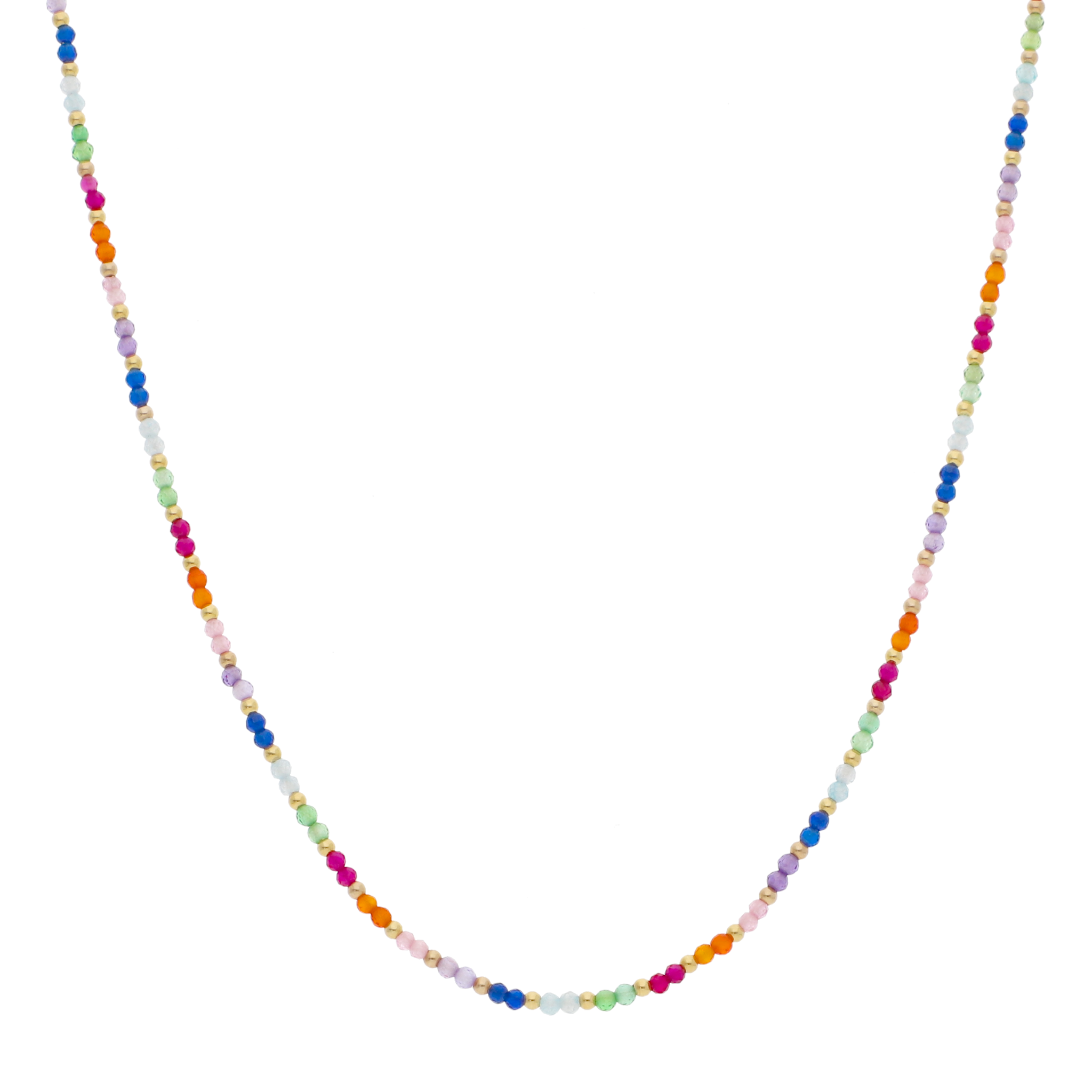 Collar colores bolitas oro 14K