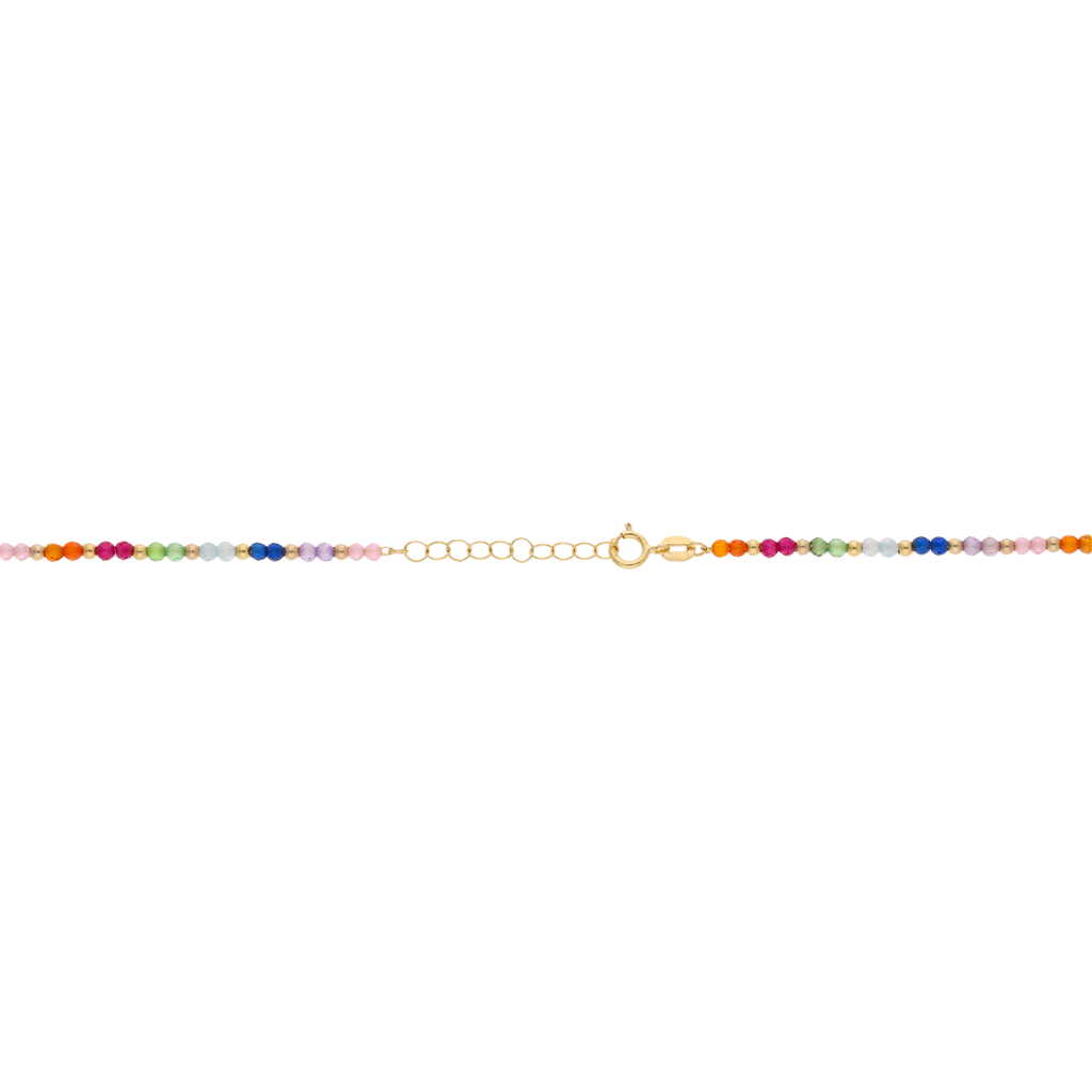 Collar colores bolitas oro 14K