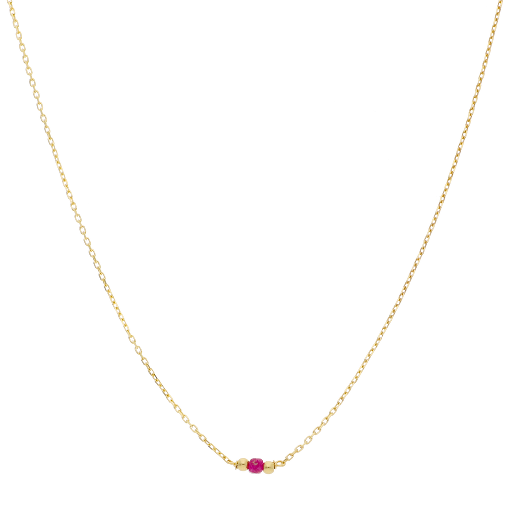 Collar rubí mini oro amarillo 14K