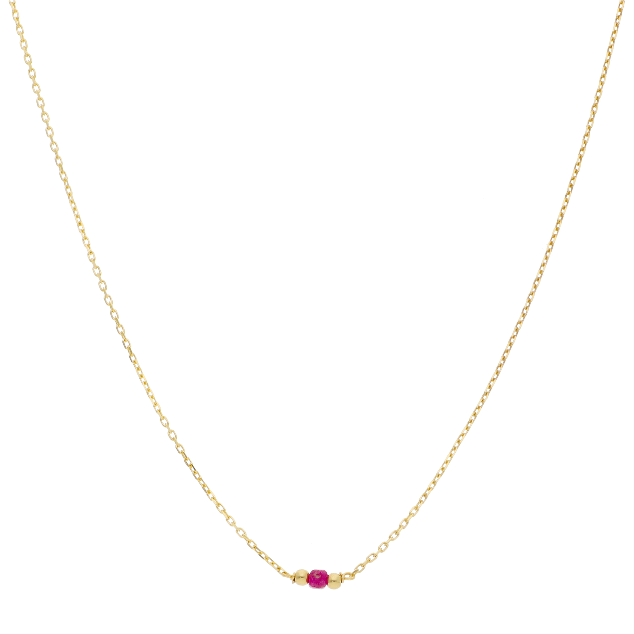 Collar rubí mini oro amarillo 14K